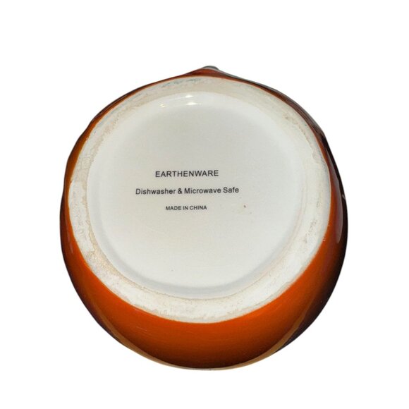 Fox-Shaped Orange & White Earthenware Bowl - Picture 4 of 9